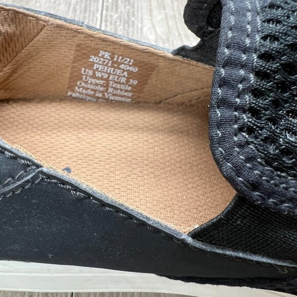 OluKai Pehuea Slip-on Sneaker Womens 9 Breathable Mesh Comfort Black 20271-4040 - Picture 11 of 13